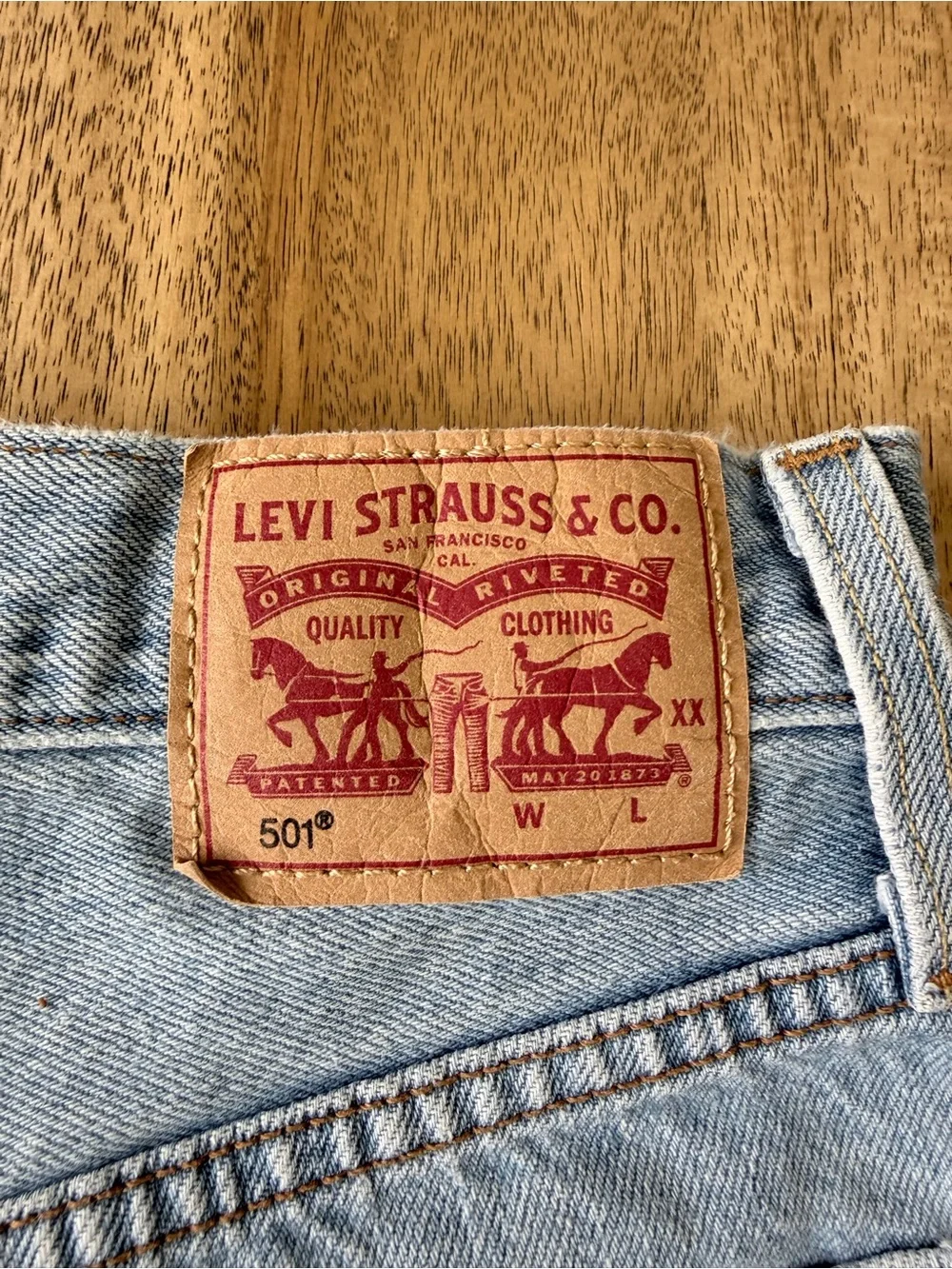 Levi's 501 High-Rise Denim Light Wash Distressed Denim Cutoff Shorts 26